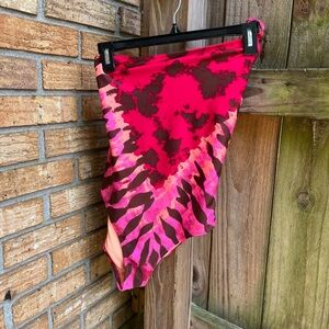 Aerie Pink and Brown One Piece Swimsuit w/ One Shoulder Straps